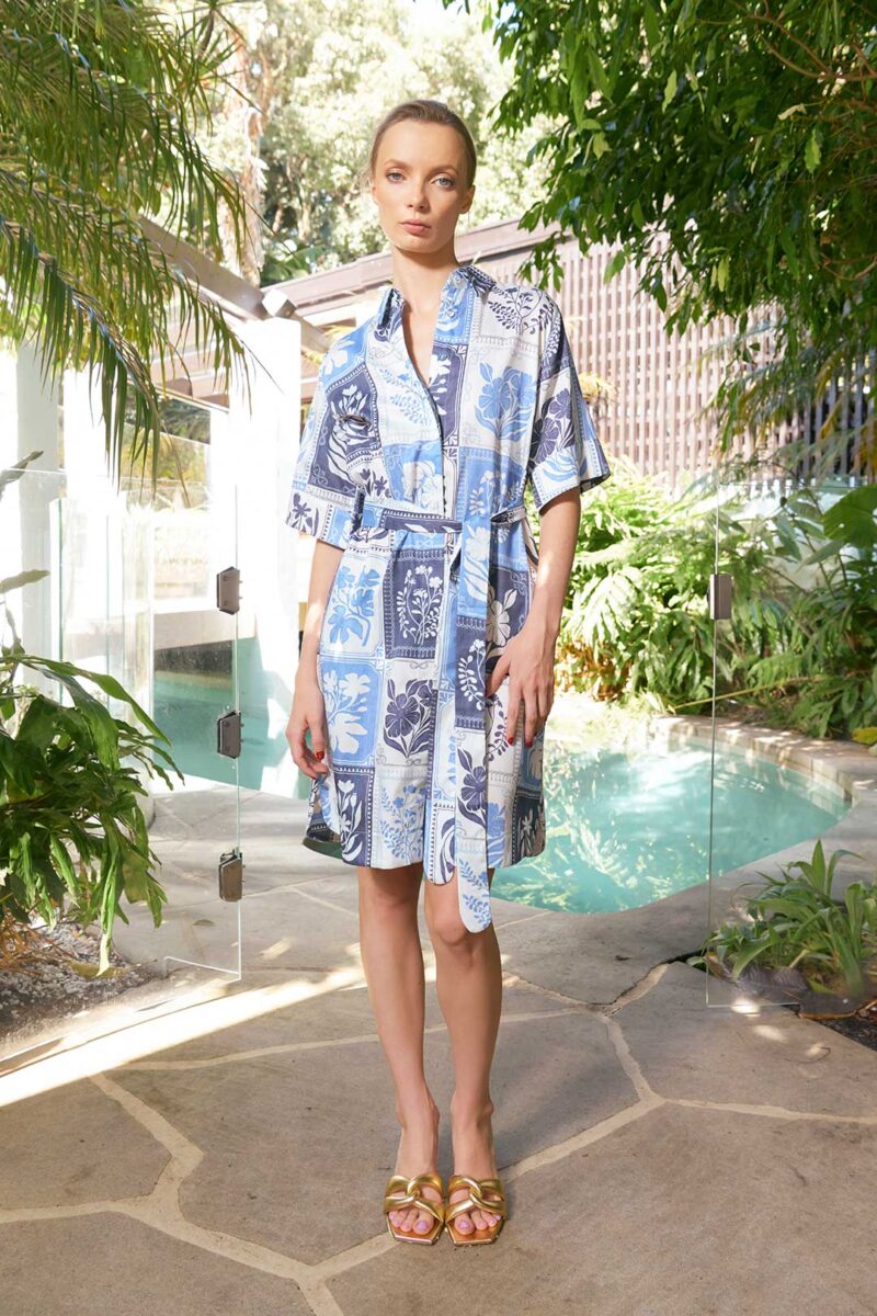 The Dreamer Label Kiara Botanical Dress Denim - Image 4
