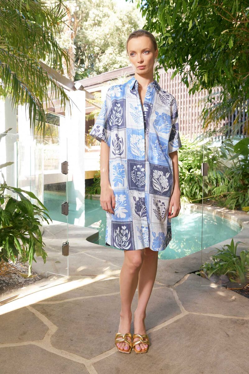 The Dreamer Label Kiara Botanical Dress Denim - Image 5