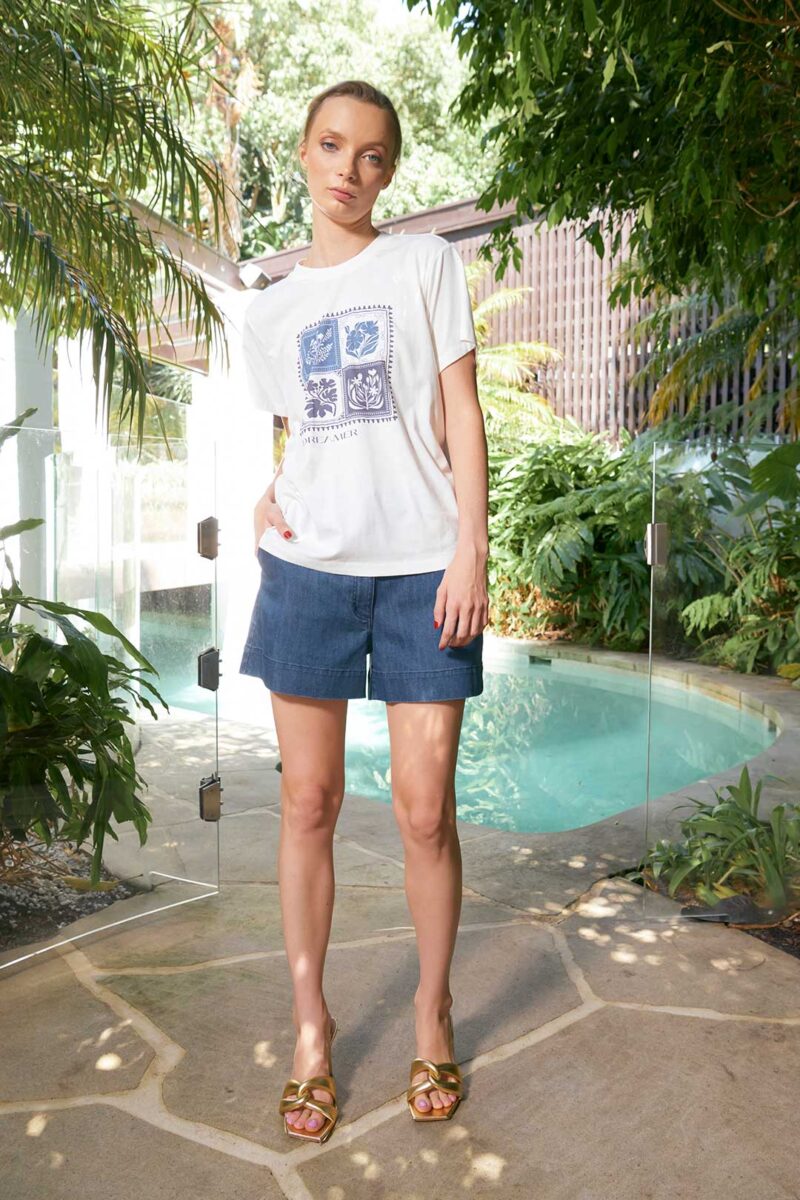 The Dreamer Label Leni Botanical Tee Denim - Image 6