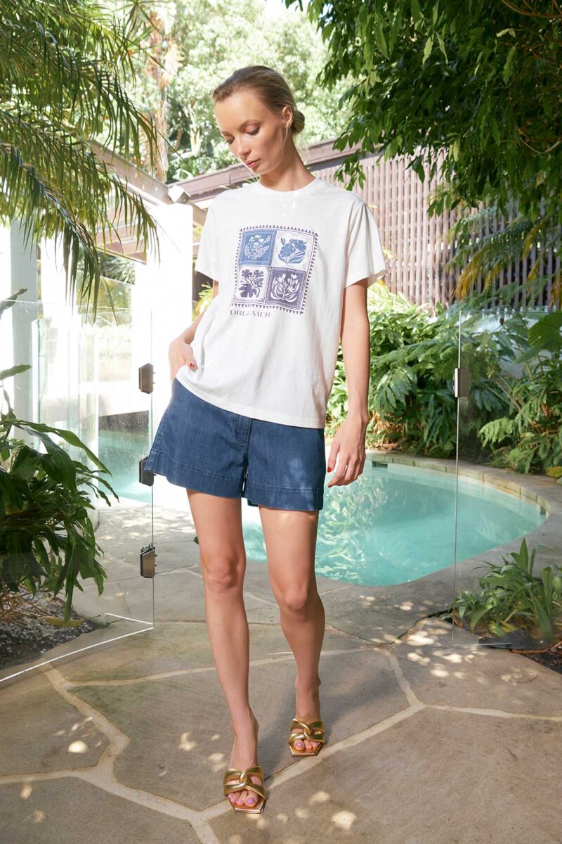 The Dreamer Label Leni Botanical Tee Denim - Image 7