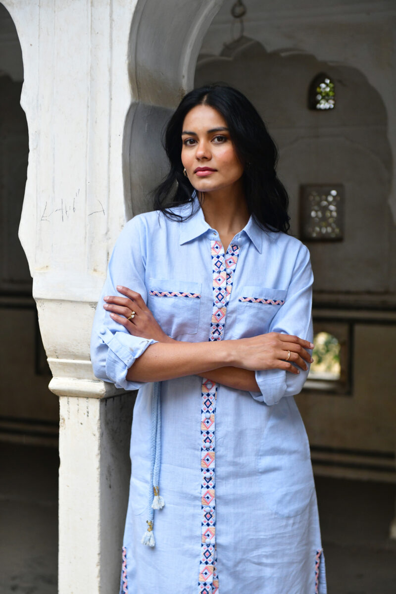 Azure and Indigo Maya Shirt Dress - Image 6