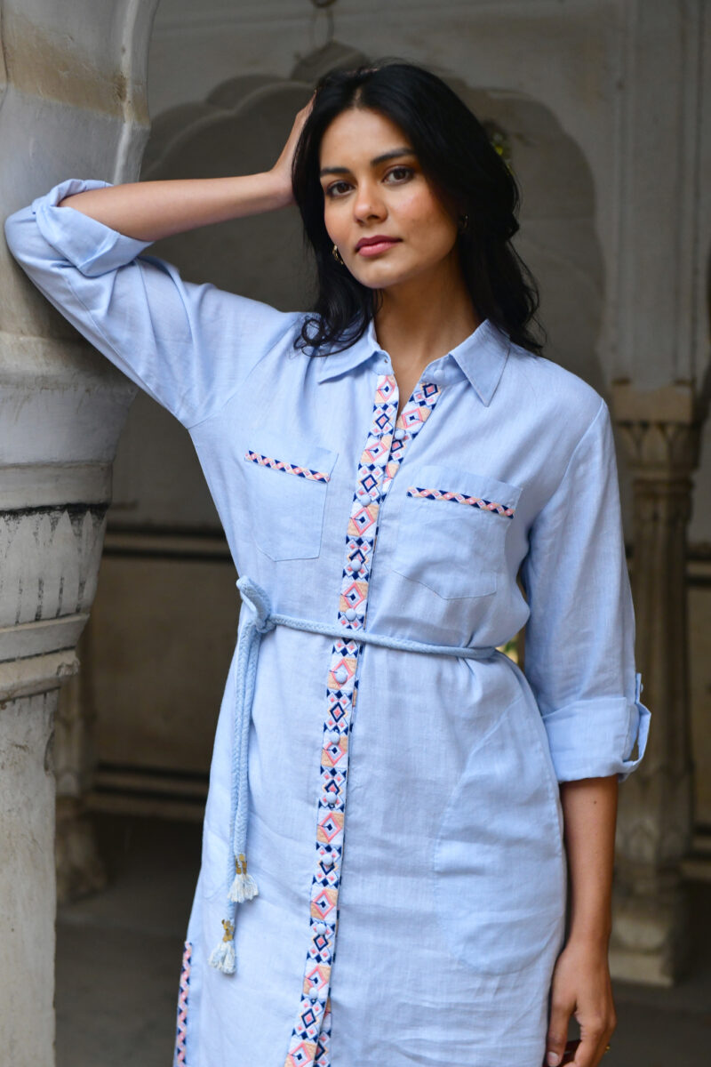 Azure and Indigo Maya Shirt Dress - Image 2