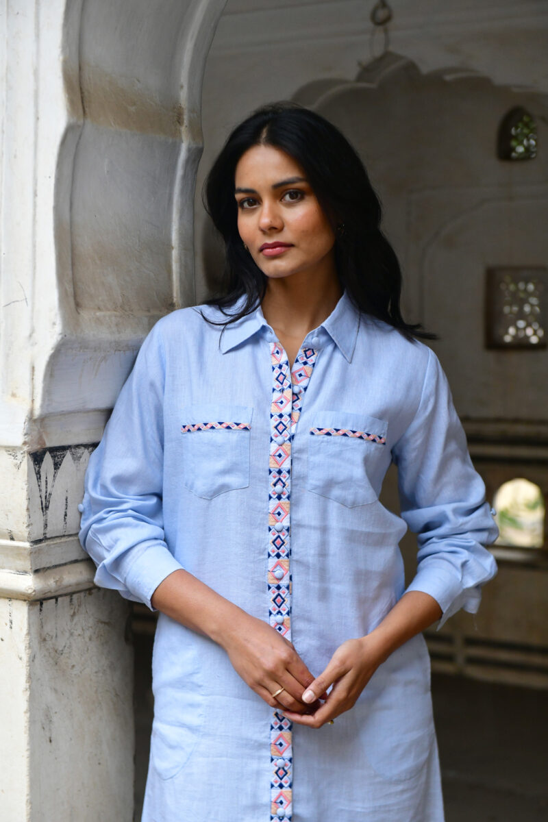 Azure and Indigo Maya Shirt Dress - Image 8