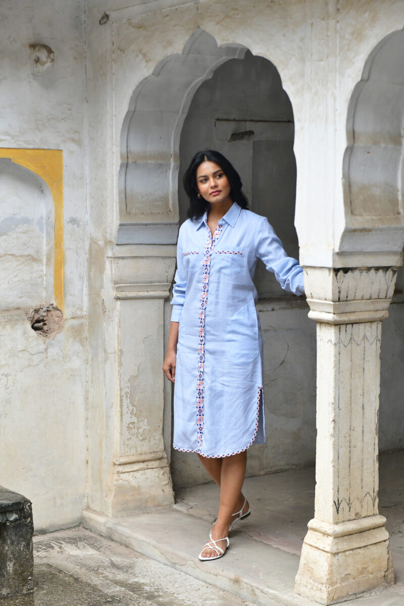 Azure and Indigo Maya Shirt Dress - Image 5
