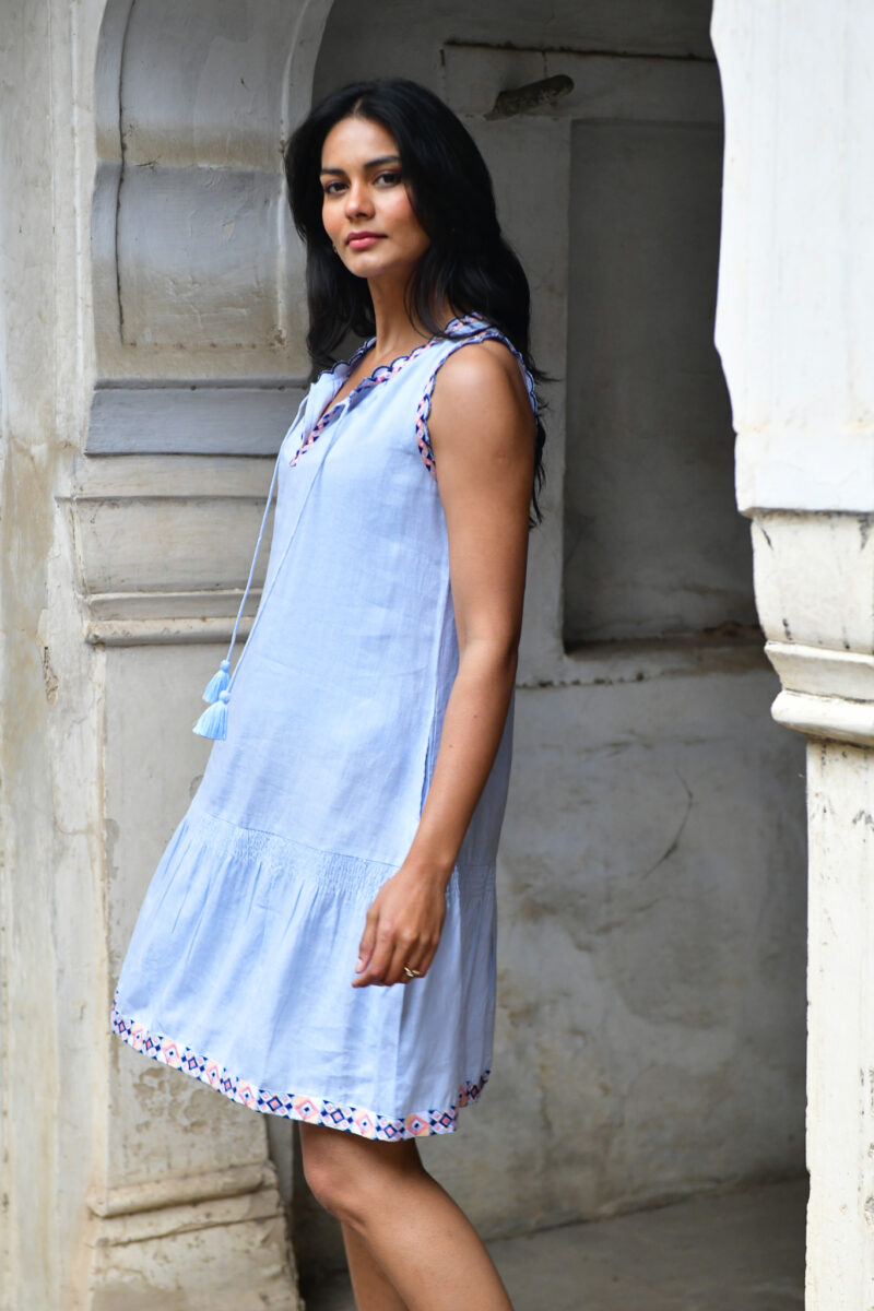 Azure and Indigo Maya Smocked Dress - Image 4