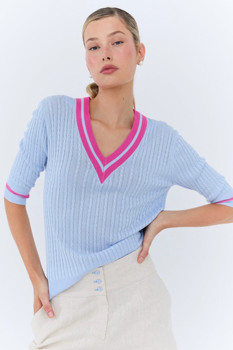 EDER by Anna Michèle Polo Knit Sky Blue - Image 2