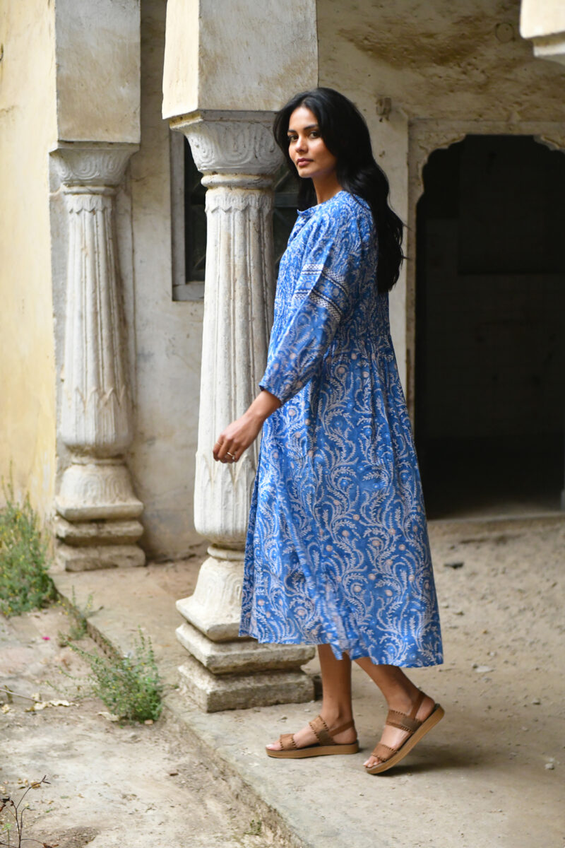 Azure and Indigo Wisteria Maxi Dress
