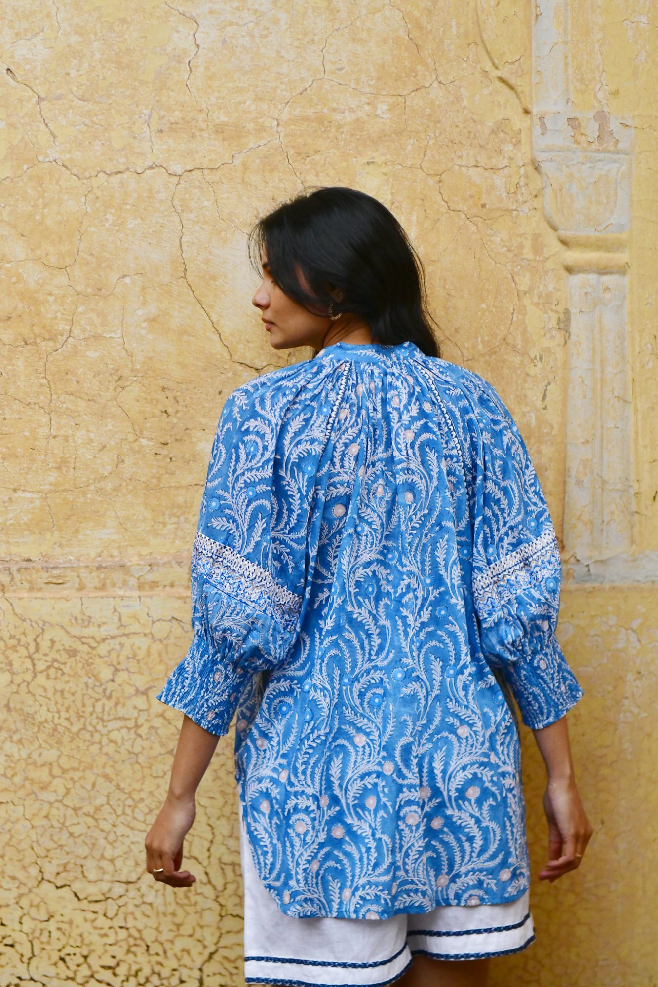 Azure and Indigo Wisteria Oversized Shirt - Image 2