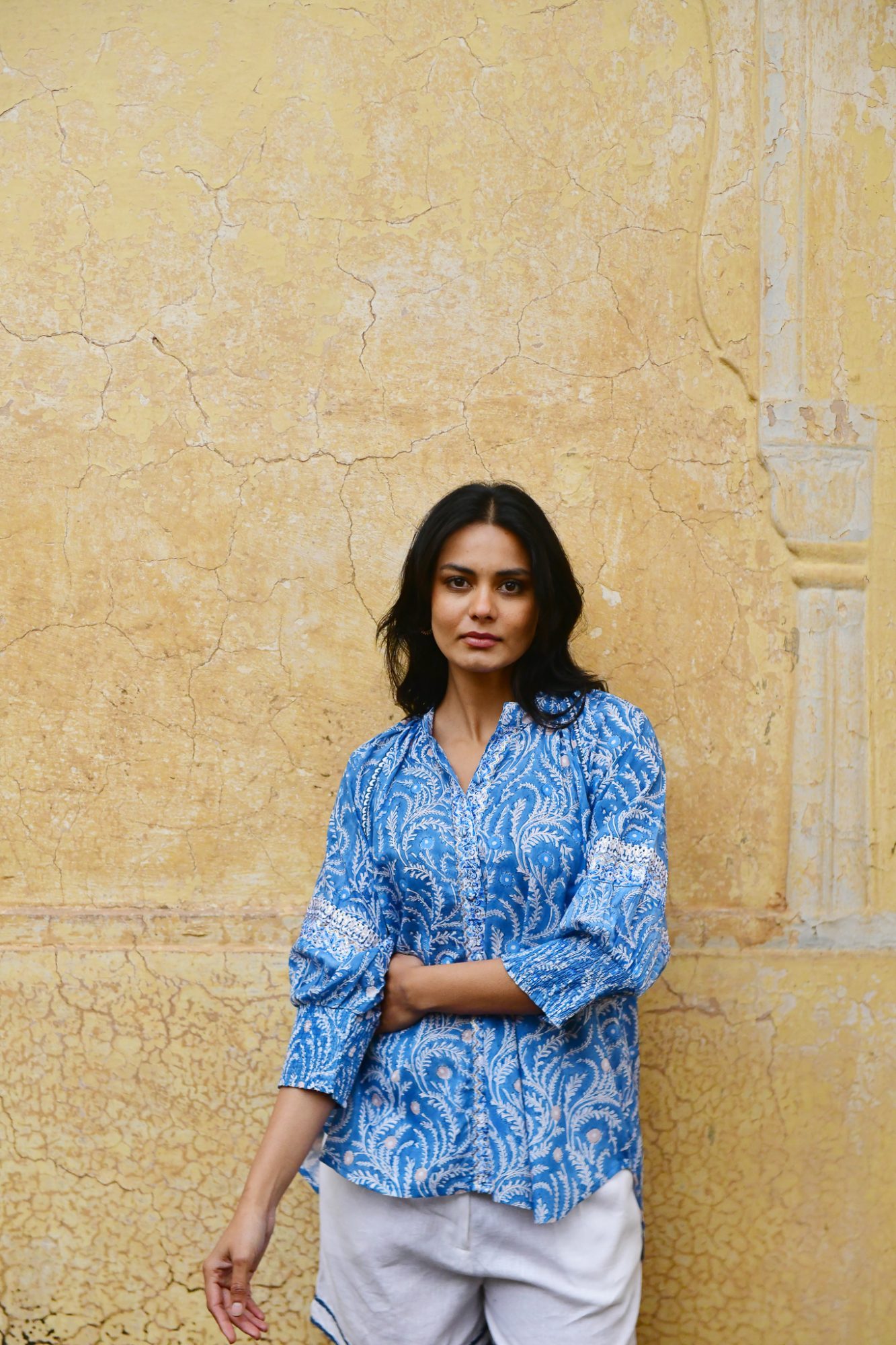 Azure and Indigo Wisteria Oversized Shirt - Image 6