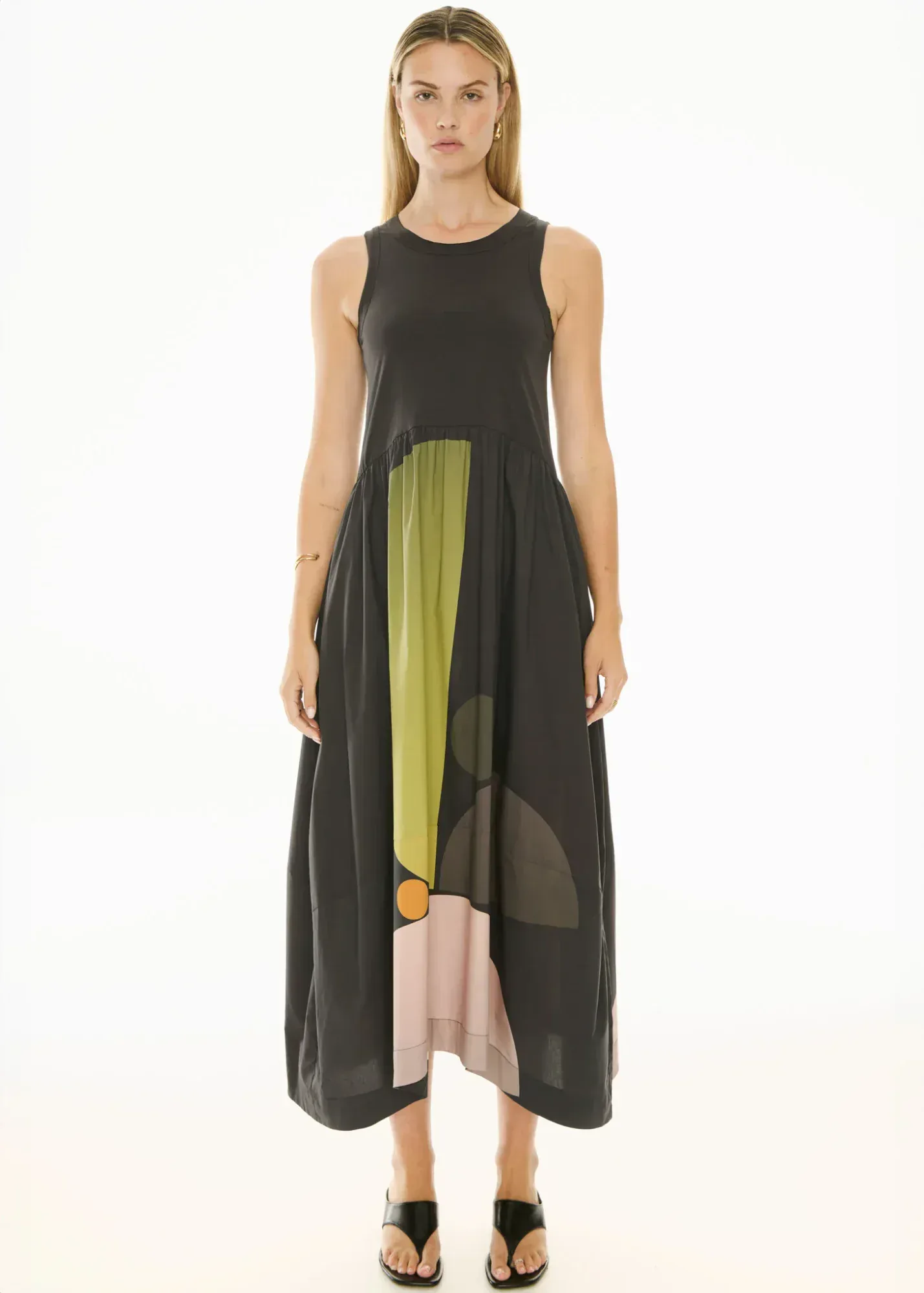 POL Clothing Belle Print Tank Dress in Art Print