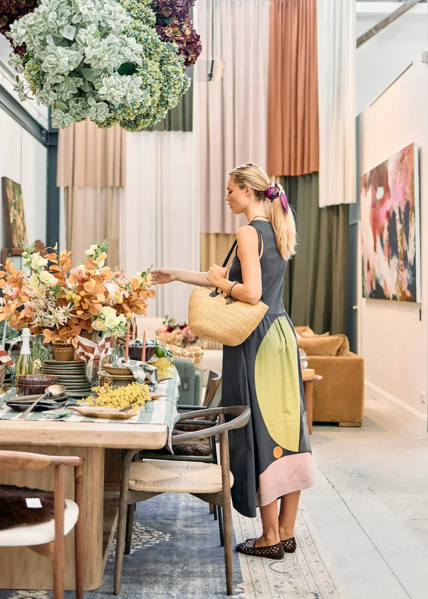 POL Clothing Belle Print Tank Dress in Art Print - Image 7