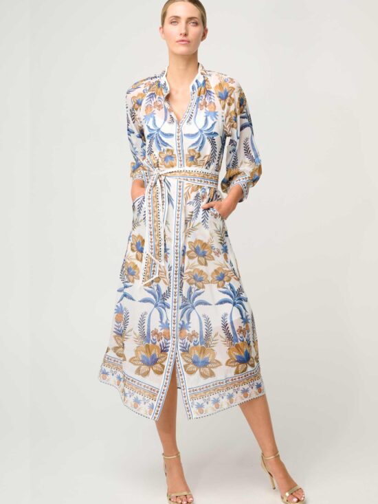 Once Was Carmen Cotton Silk Maxi Dress in Golden Medina