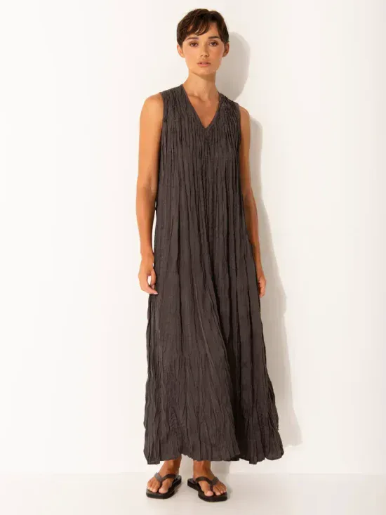 Lounge The Label V Neck Sleeveless Maxi Dress Milos Mocha