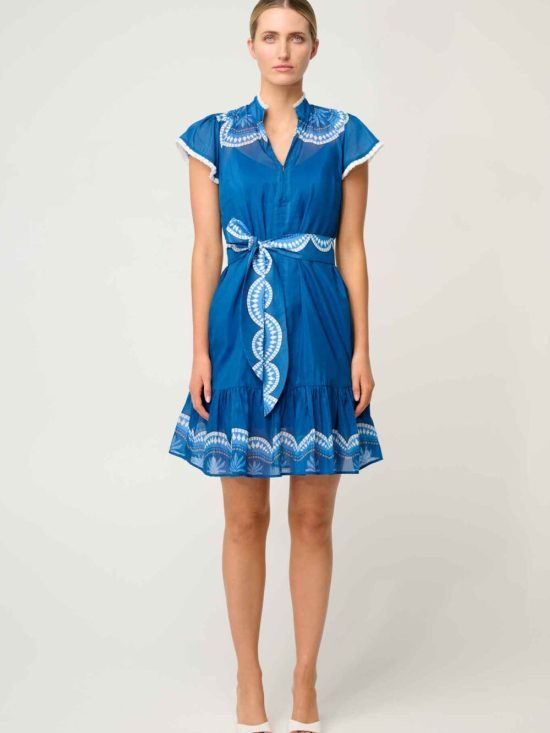 Once Was Lilia Cotton Silk Dress in Topaz
