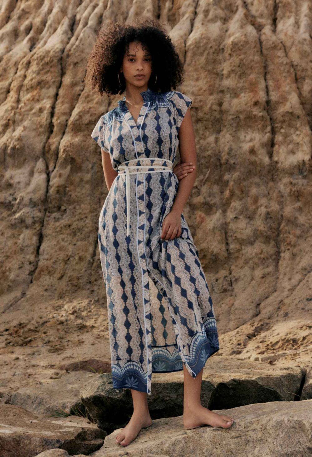 Once Was Rimal Cotton Silk Maxi Dress in Marrakech Topaz - Image 8
