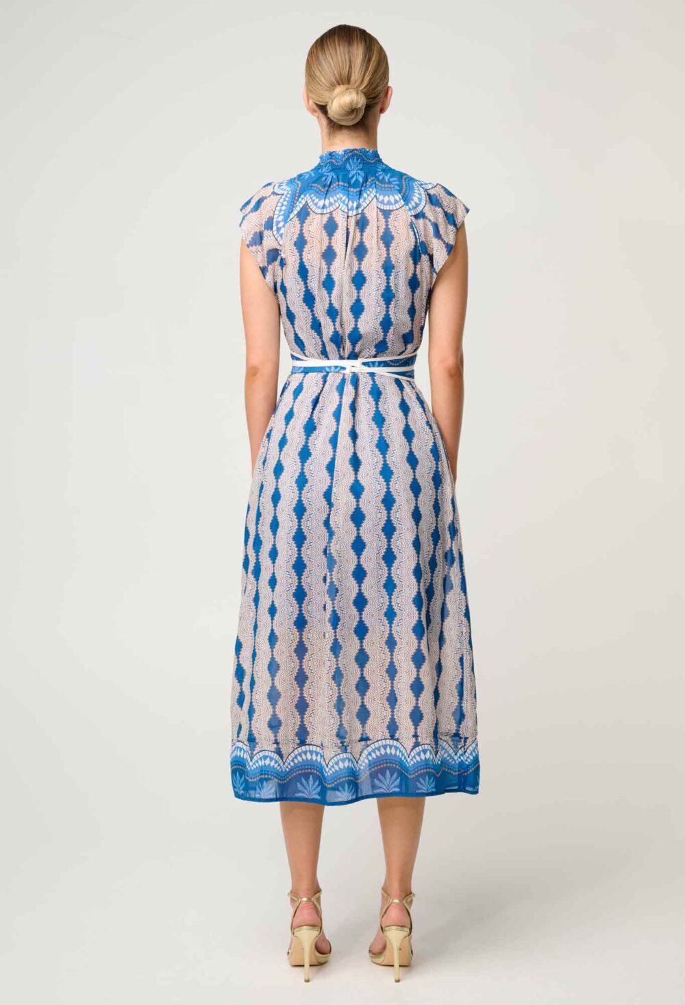 Once Was Rimal Cotton Silk Maxi Dress in Marrakech Topaz - Image 5