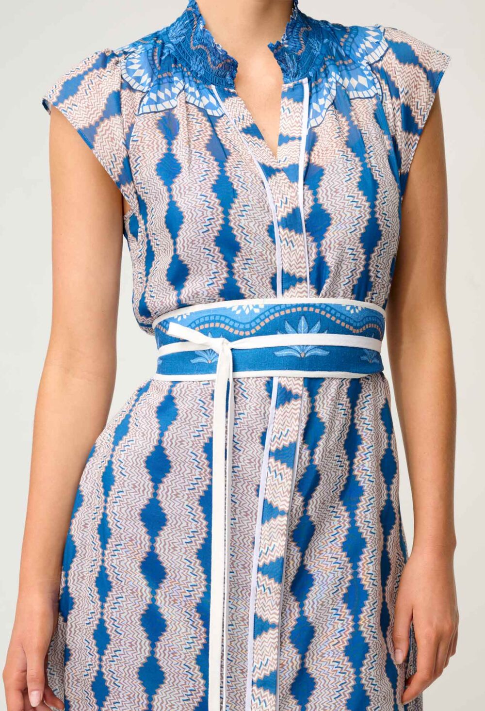 Once Was Rimal Cotton Silk Maxi Dress in Marrakech Topaz - Image 6