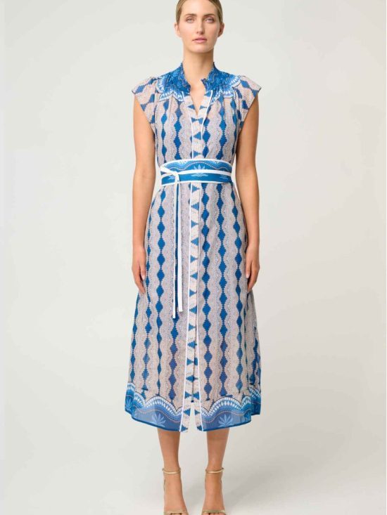 Once Was Rimal Cotton Silk Maxi Dress in Marrakech Topaz