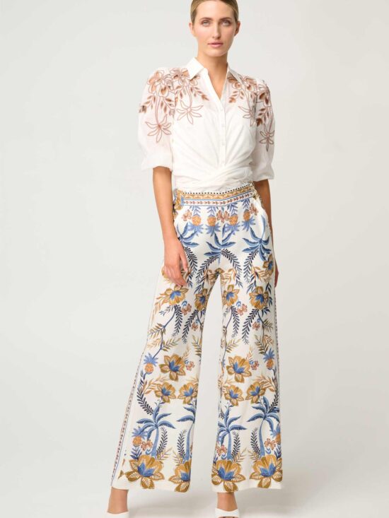 Once Was Willow Linen Viscose Pant in Golden Medina