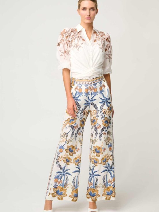 Once Was Willow Linen Viscose Pant in Golden Medina