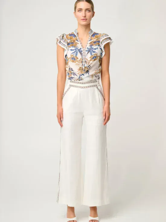 Once Was Zara Linen Viscose Pant in Ivory