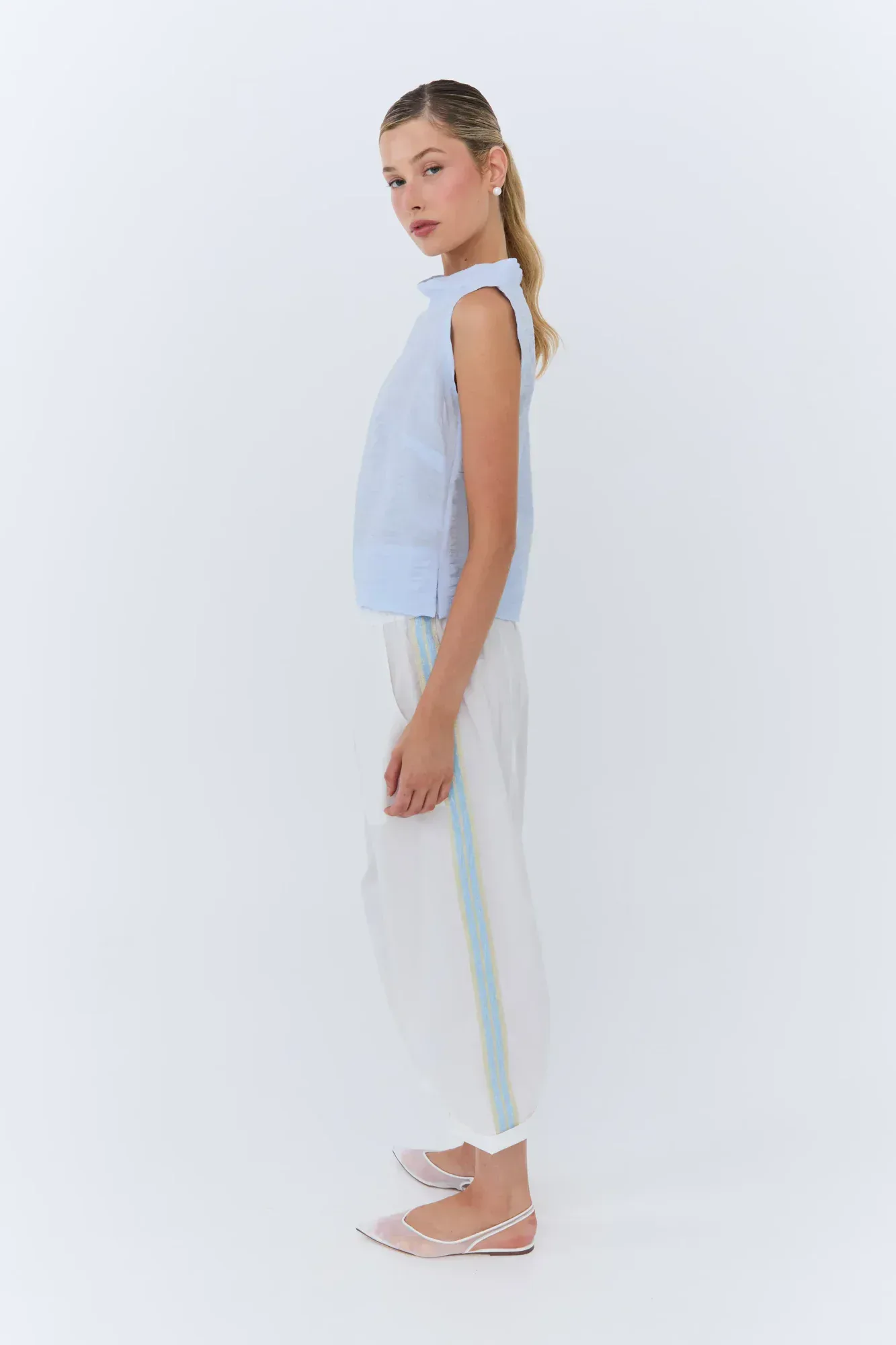 EDER by Anna Vivian Top Sky Blue Seersucker - Image 3