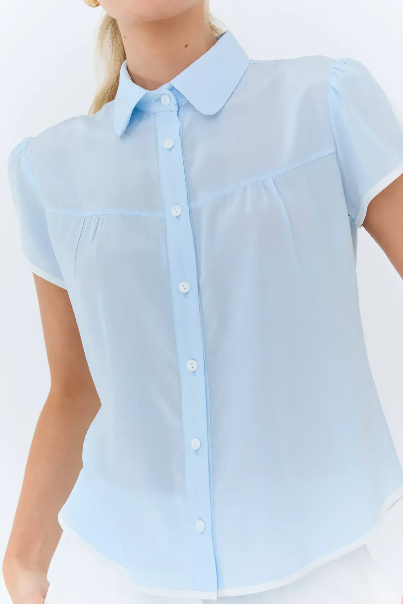 EDER by Anna Ludovina Silk Blouse Blue - Image 2