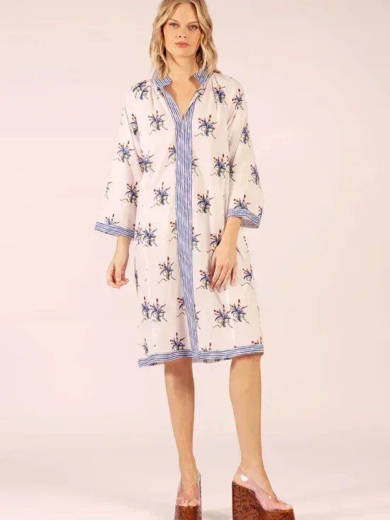 Lola Australia Allegra Spray Linen Midi Dress