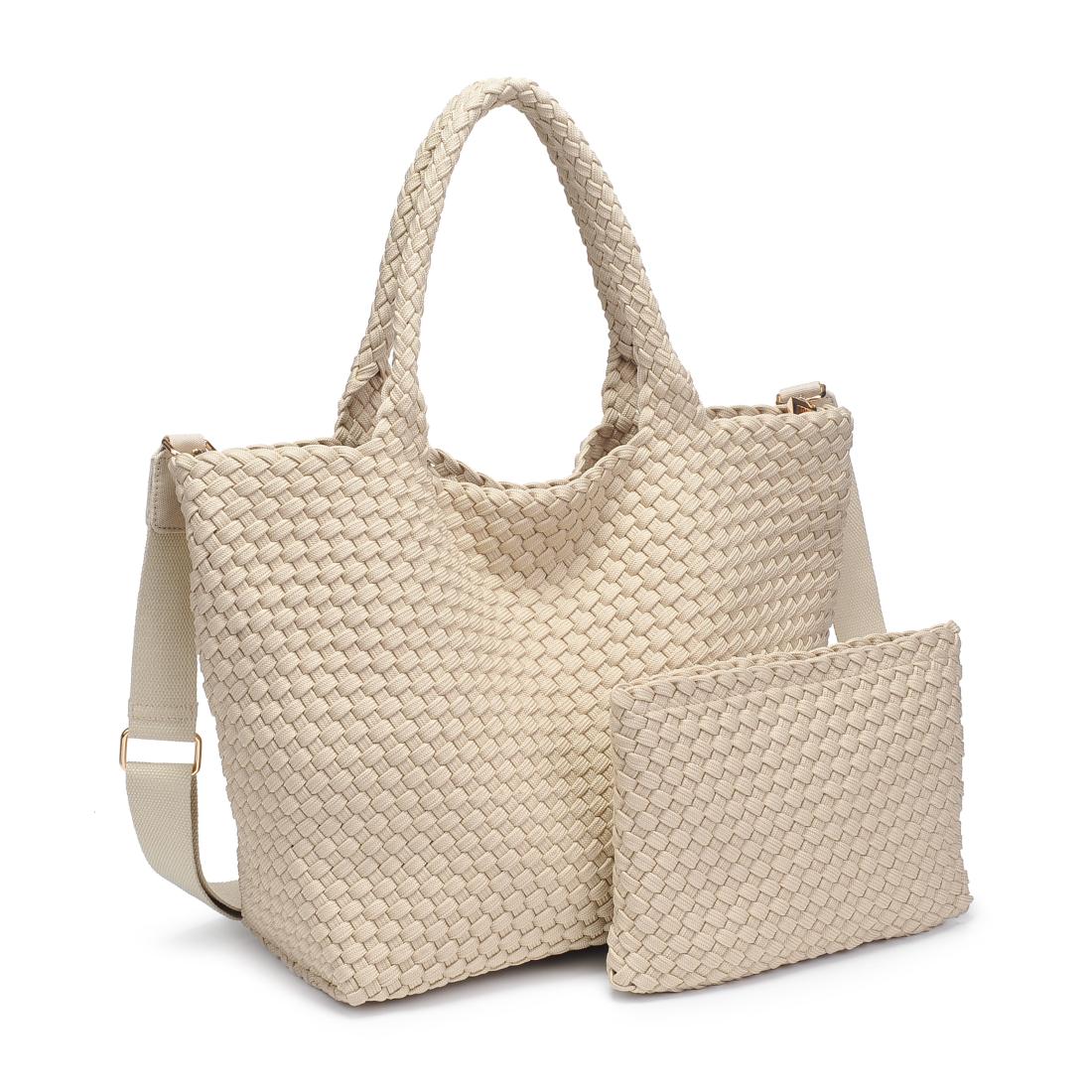 Sol and Selene Sky's The Limit Medium Laced Up Eco-Edition Tote in Beige - Image 6