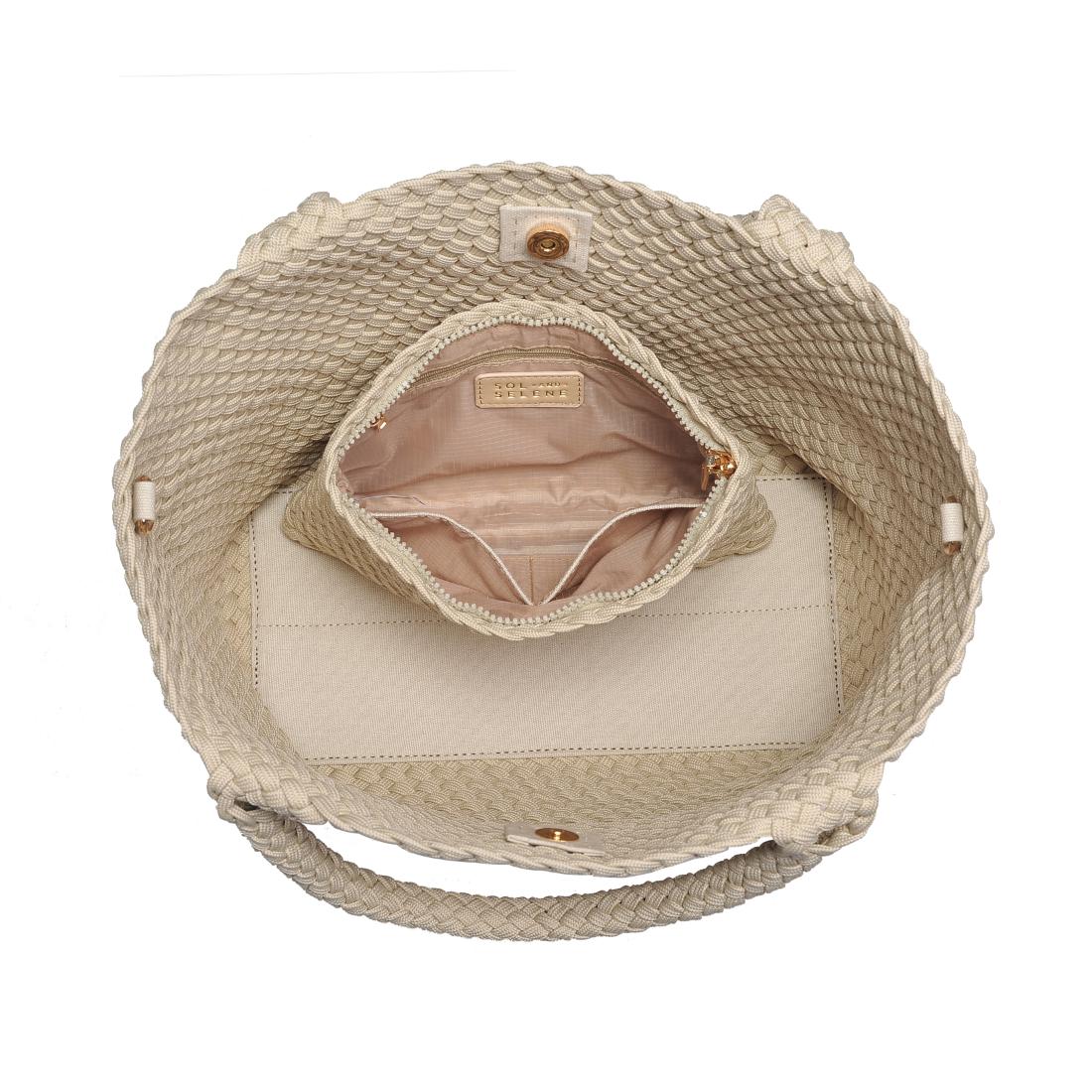 Sol and Selene Sky's The Limit Medium Laced Up Eco-Edition Tote in Beige - Image 8