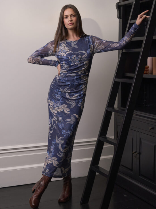 Loobie's Story Casella Mesh Dress Denim Multi