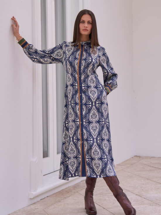 Loobie's Story Opaline Shirt Dress Indigo Multi