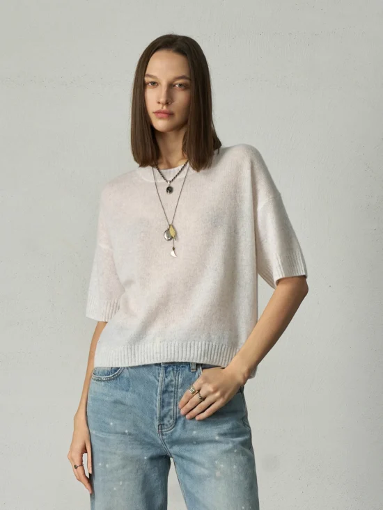 Aleger Cashmere Featherweight Top in Terry