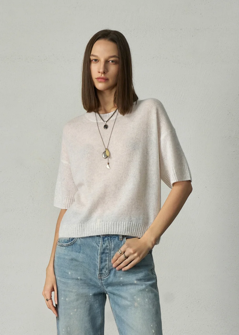 Aleger Cashmere Featherweight Top in Terry