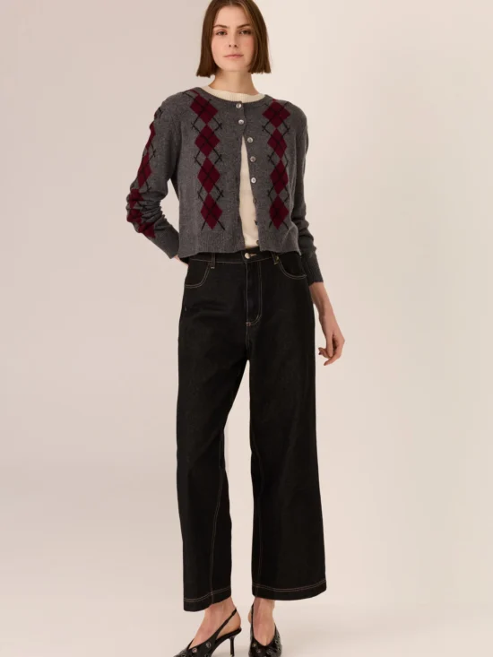 POL Clothing Andie Cropped Jean in Black Wash
