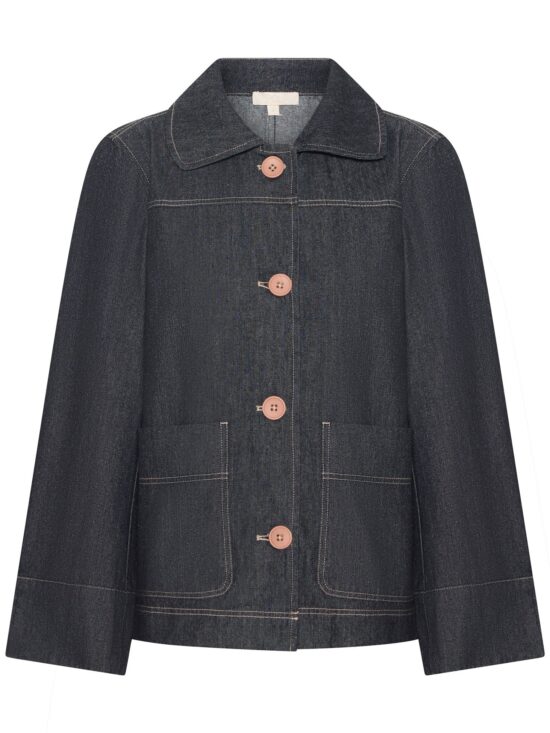 POL Clothing Andie Denim Jacket in Black Wash