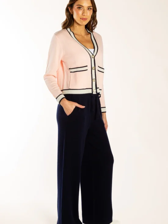 Bow & Arrow Merino Cashmere Blend Cardigan Baby Pink