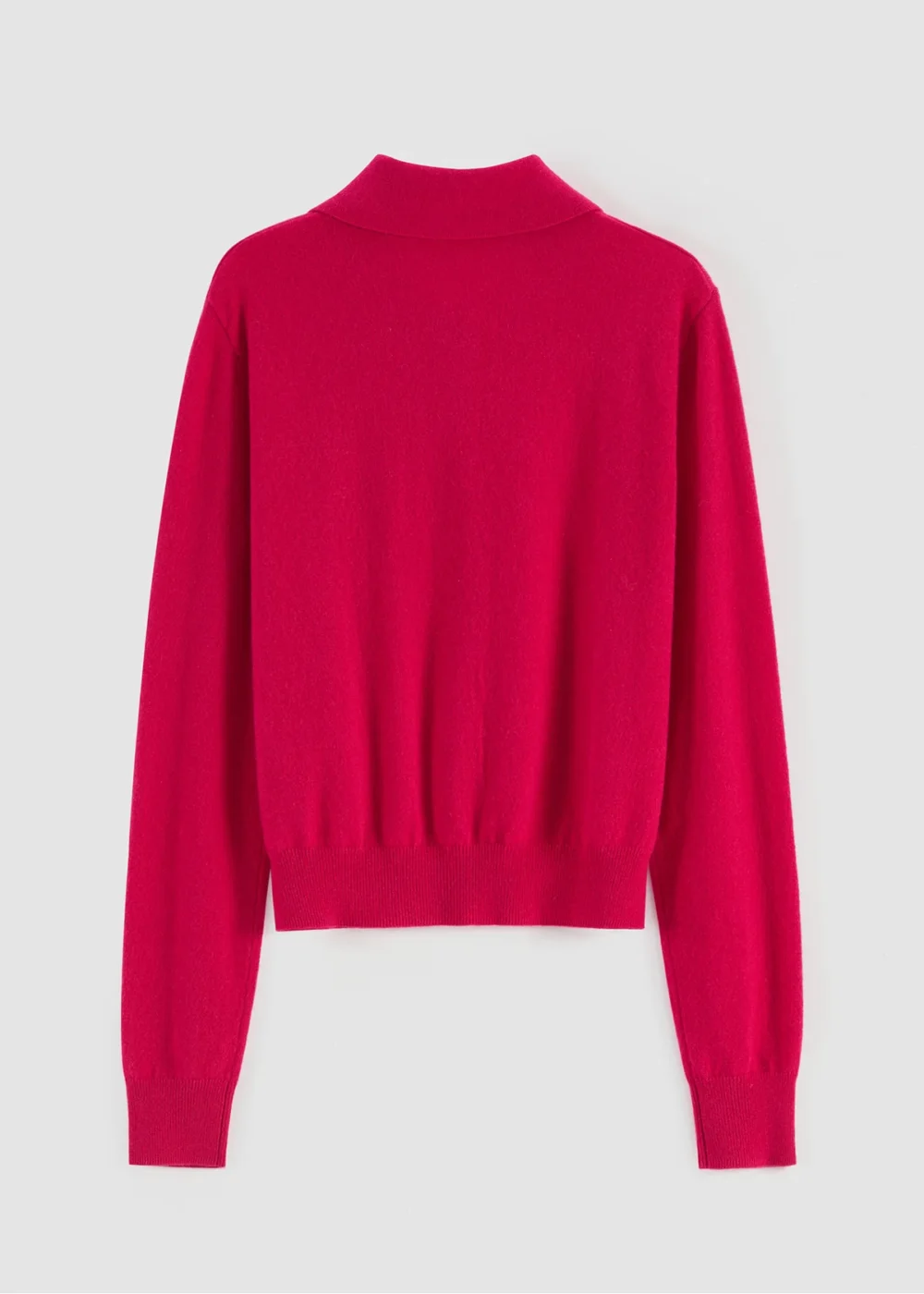 Aleger Cashmere Blend Collared Cardi Fushia - Image 3