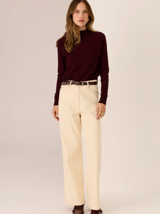 POL Clothing Lana Wide Leg Jean Ivory