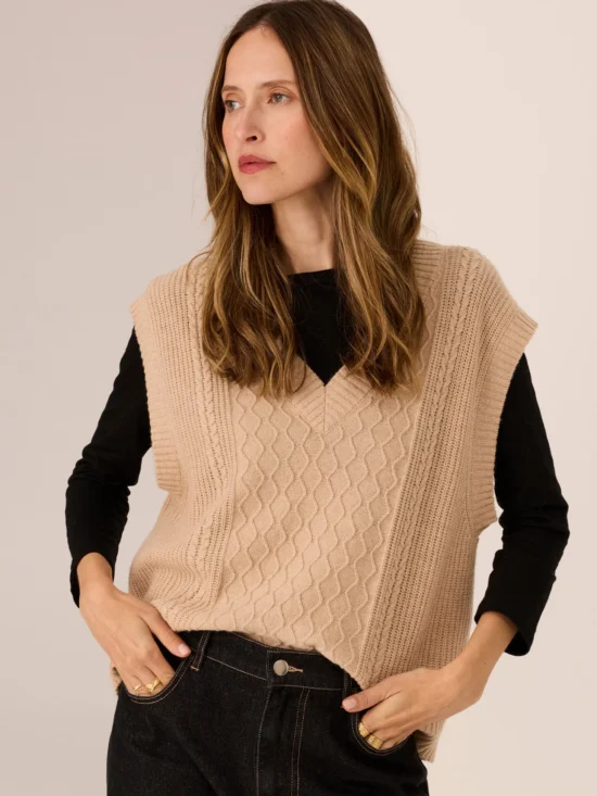 Loren Cable Vest Pebble 2