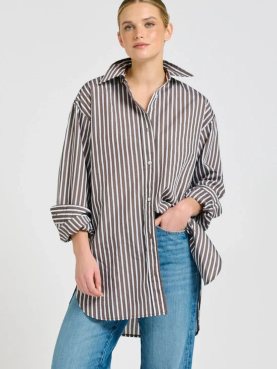 Shirty The Boyfriend Shirt Chocolate Stripe