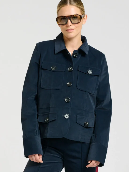 Shirty Hemming Velvet Twill Jacket French Navy