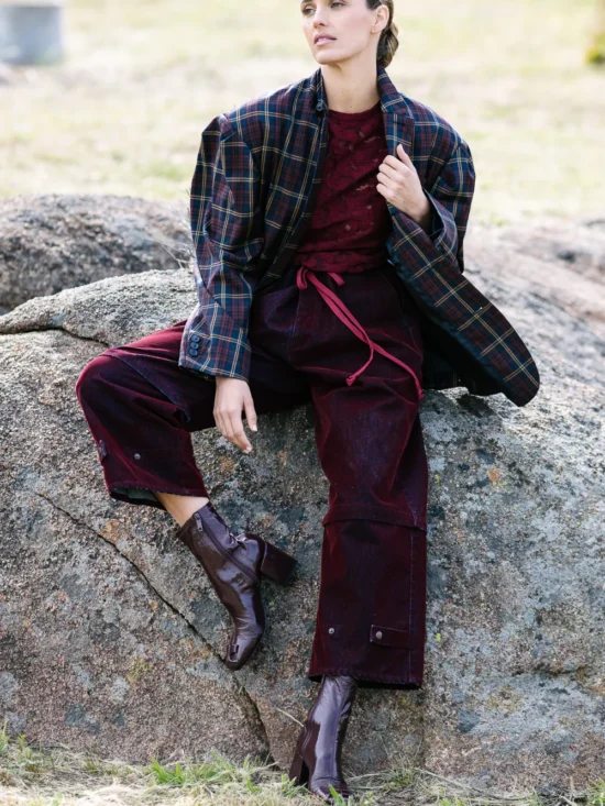 M.A. Dainty Trucker Velvet Trucker Pant in Ketchup
