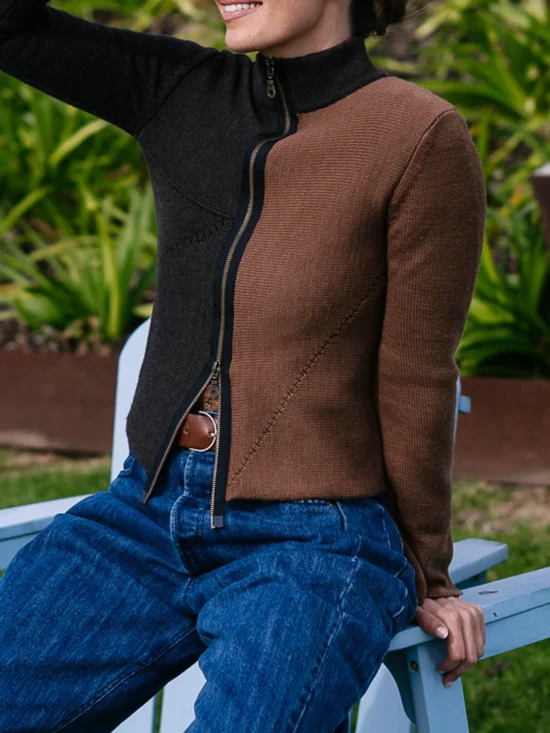 M.A.Dainty Elliot Cardigan in Tan Chocolate