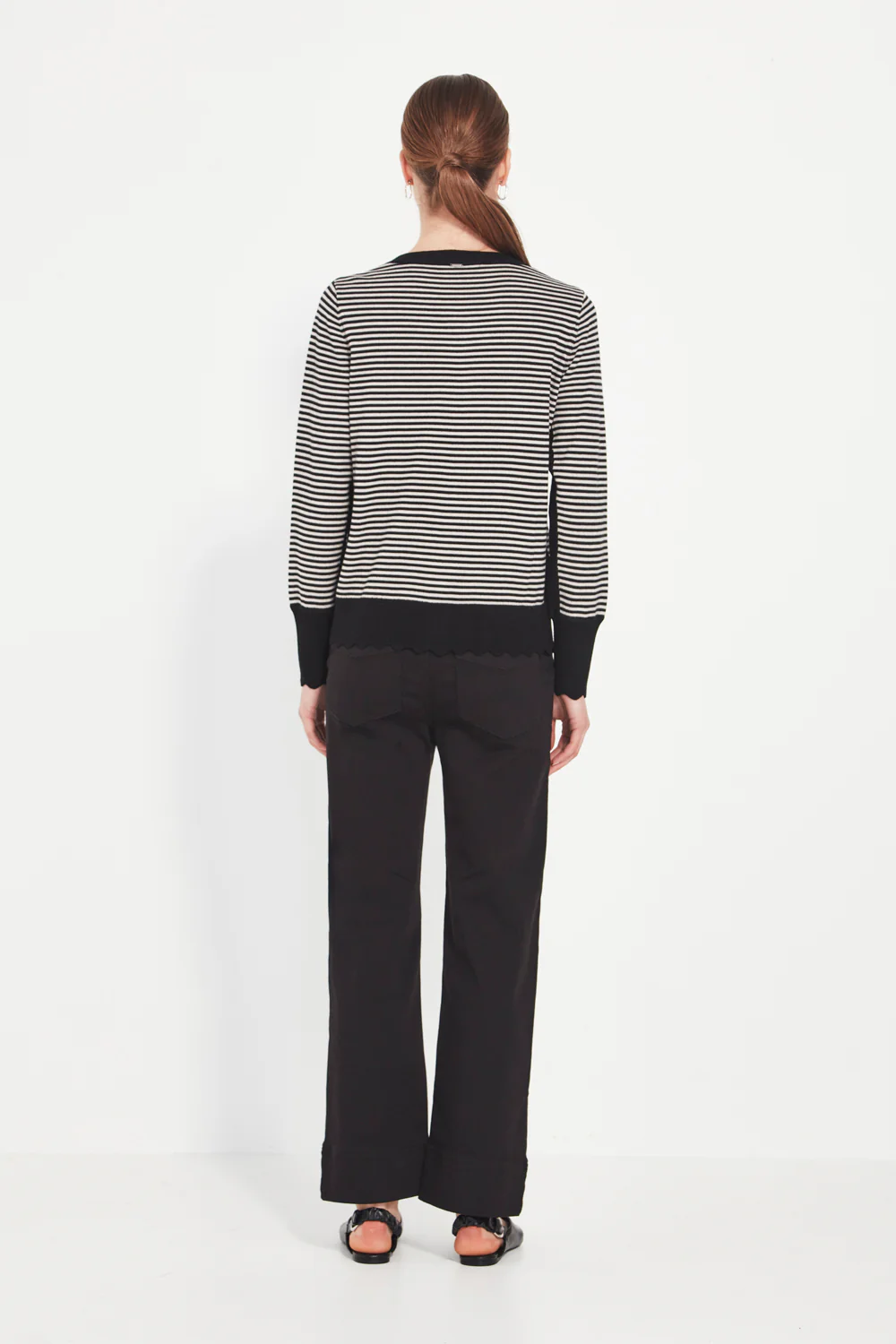 Verge Marcella Cardi in Black Chalk Stripe - Image 3