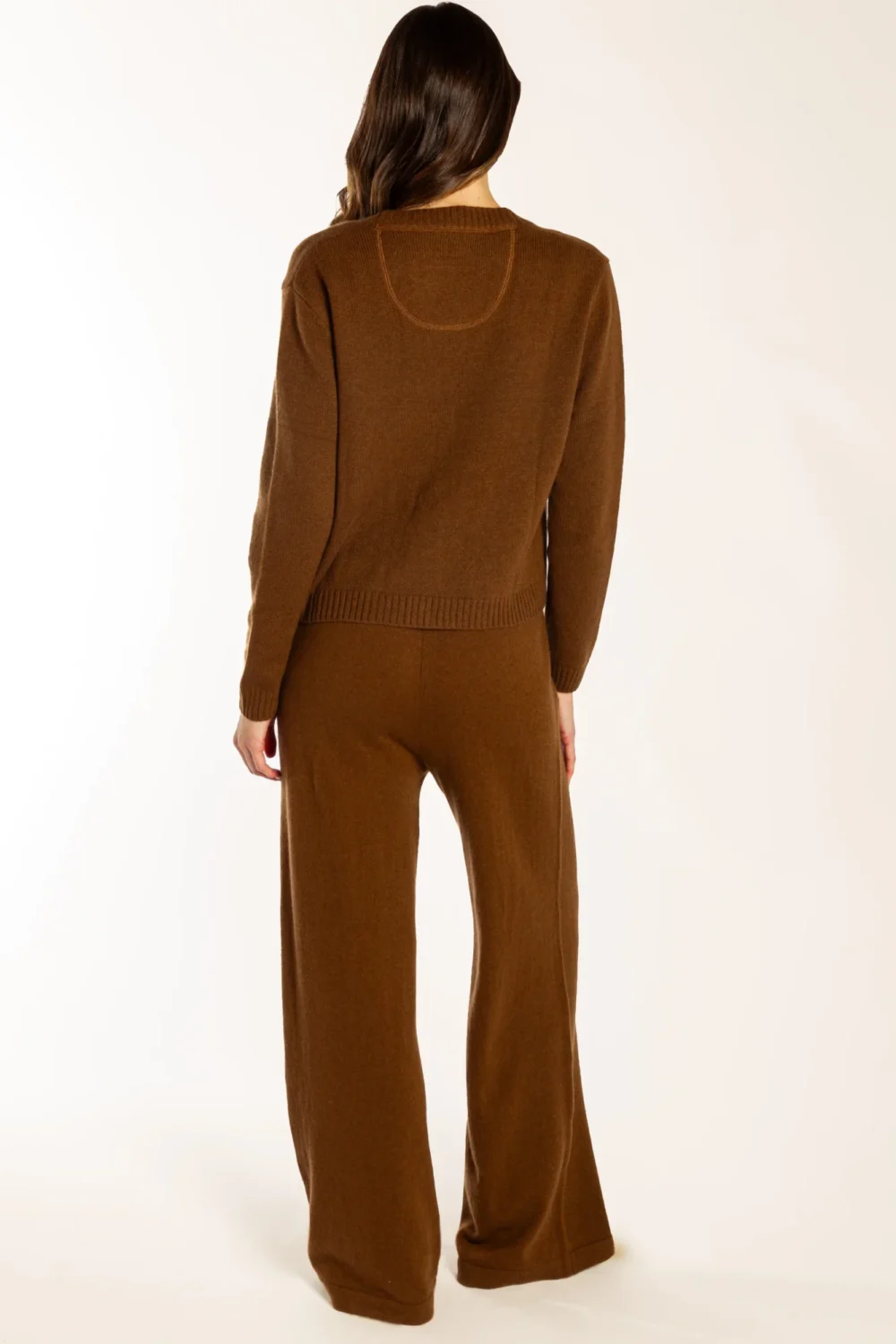 Bow & Arrow Merino Cashmere Blend Cardigan Chocolate - Image 3
