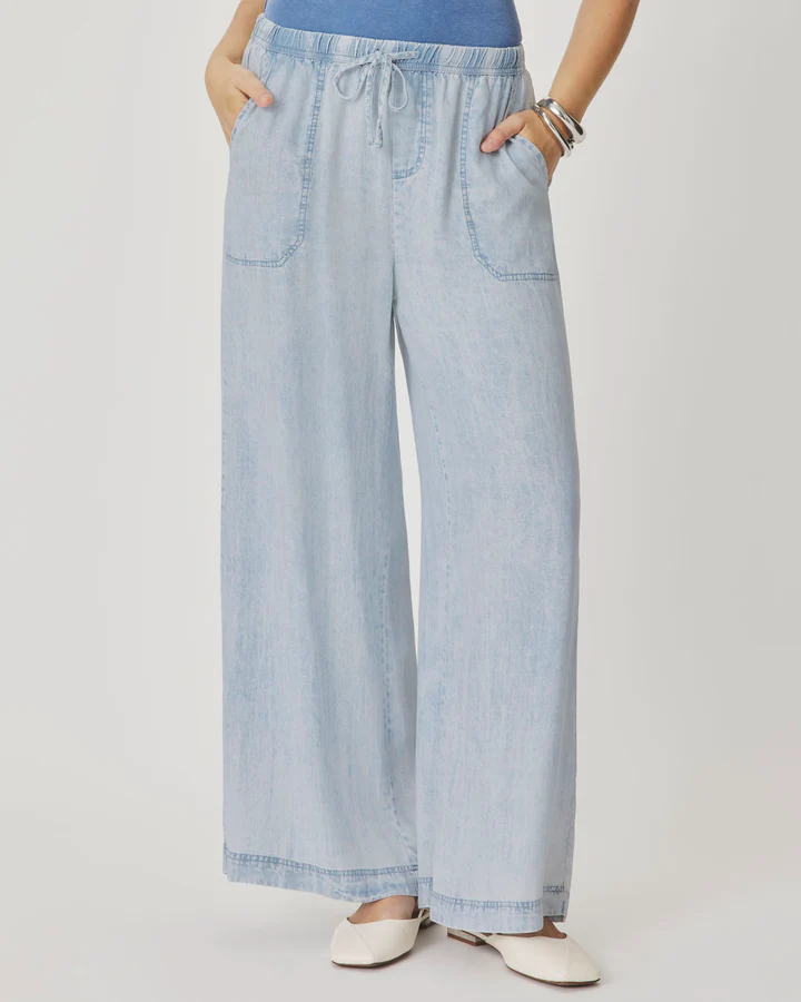 Angie Bleached Indigo Palazzo Pant