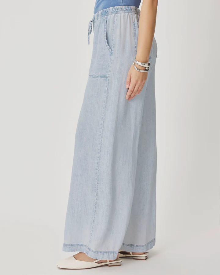 Angie Bleached Indigo Palazzo Pant