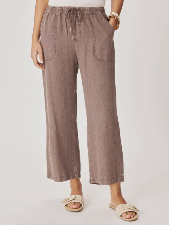 Angie Crop Wide Leg Pant Wicker
