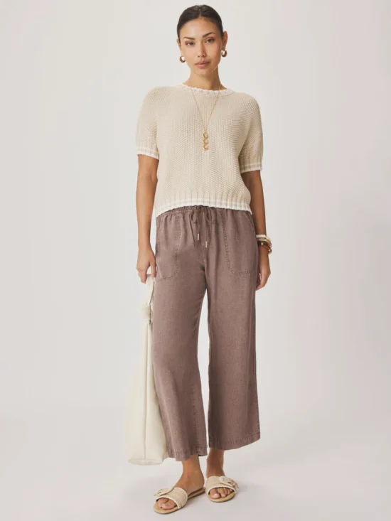 Angie Crop Wide Leg Pant Wicker